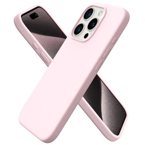 Liquid Silicone 3 Layers Full Covered Soft Gel Rubber Cover, Shockproof Protective Slim Phone Case with Anti-Scratch Microfiber Lining for 15 Pro